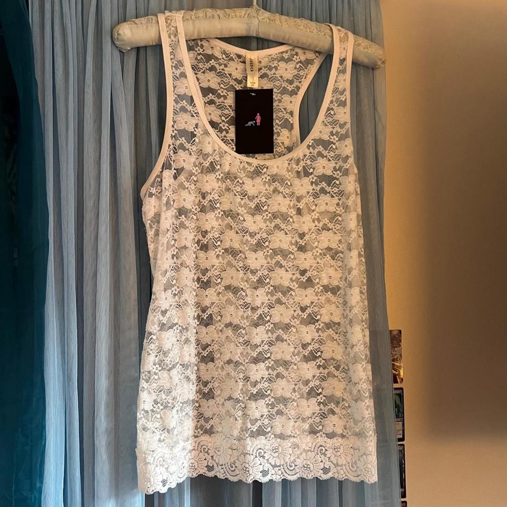 90s Jessica Floral Lacey Racerback Tank Top